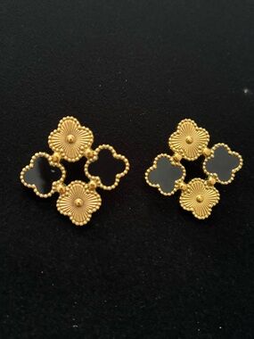Stainless steel floral earrings